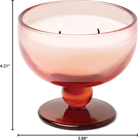 Paddywax Scented Candles Vintage Glass Aura Collection Soy Wax Blend 2-Wick Candle, 6-Ounce, Tobacco Patchouli in Saudi Arabia