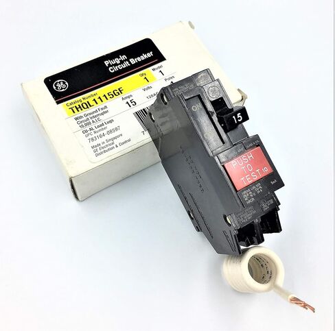 جنرال إلكتريك GETHQL1115GF GE THQL1115GF 1P 15A 120V GFCI CB، أسود in Saudi Arabia