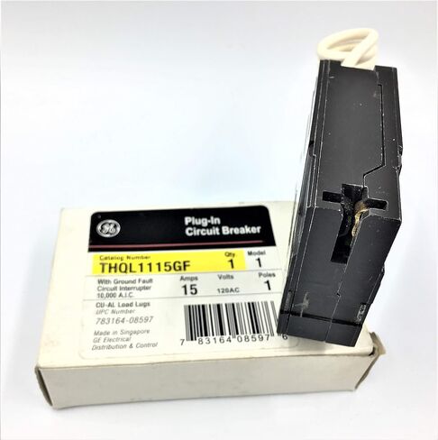 جنرال إلكتريك GETHQL1115GF GE THQL1115GF 1P 15A 120V GFCI CB، أسود in Saudi Arabia