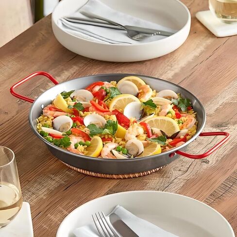 OCS Parts Pro Chef Series 14-Inch Enameled Carbon Steel Paella Pan | Heavy Duty Paella Skillet for Home and Commercial Kitchens in Saudi Arabia