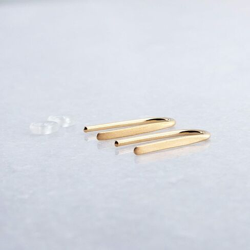 Lightweight Piercing Teardrop Hoop Earrings for Women Gold Filled Small Oval Pull Through, Gift (14K Gold Filled, Flattened-Shiny | 18 Gauge) in Kuwait