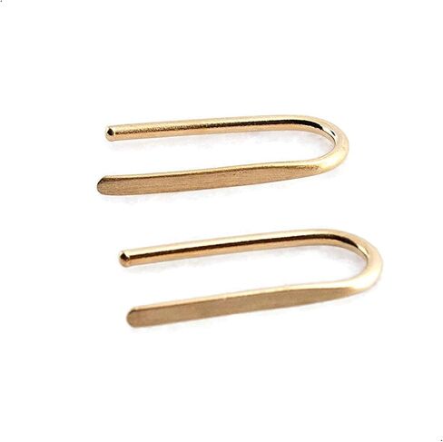 Lightweight Piercing Teardrop Hoop Earrings for Women Gold Filled Small Oval Pull Through, Gift (14K Gold Filled, Flattened-Shiny | 18 Gauge) in Kuwait