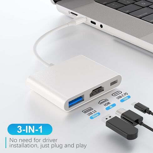 USB C to HDMI Digital AV Adapter with 100W USB C Fast Charging Port, Type C with Charging Port for Mac Book，iPad Pro,XPS 17,Galaxy,Dell，Surface Book 3 in Saudi Arabia