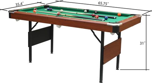 5.5 Ft Billiard Table,Portable Folding Pool Table,Pool Arcade Game Table with Balls, Cues, Chalk, Brush and Triangle, for Family Game Room, Adult Rrec Room, Basements or Garage in Saudi Arabia
