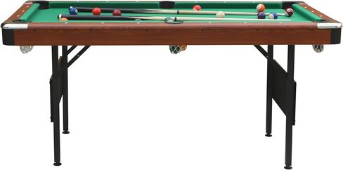 5.5 Ft Billiard Table,Portable Folding Pool Table,Pool Arcade Game Table with Balls, Cues, Chalk, Brush and Triangle, for Family Game Room, Adult Rrec Room, Basements or Garage in Saudi Arabia