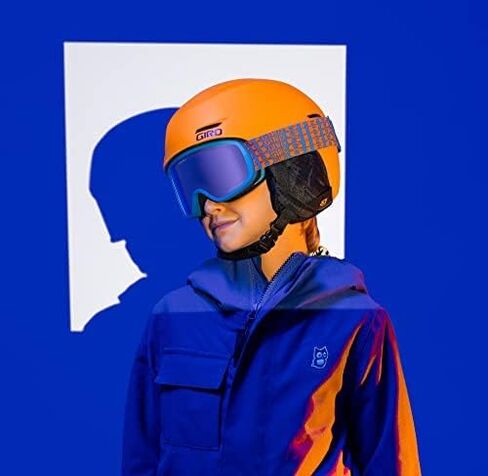 خوذة تزلج للأطفال من Giro Spur Combo Pack - خوذة التزلج على الجليد مع نظارات مطابقة للشباب والأولاد والبنات - Light Harbour Blue S (52-55.5 سم) in Kuwait