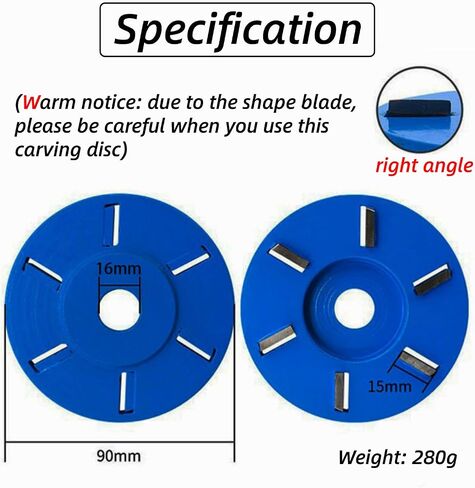 6 Teeth Wood Carving Disc Grinder Wheel 16mm Carving Shaping Disk Wood Turbo Carving Disc Curve Chainsaw Wheel Tool Grinding Wheel Wood Shaping Disc in Saudi Arabia