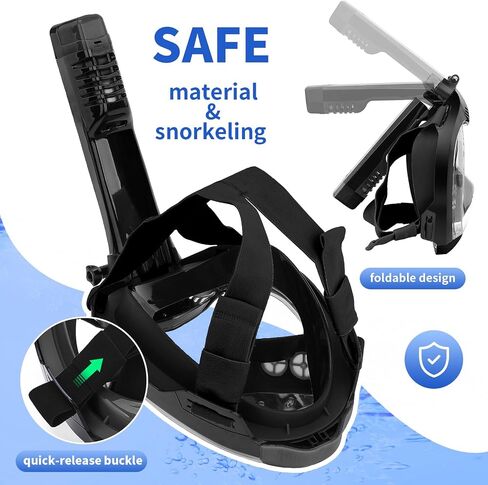 Full Face Snorkel Mask, Snorkeling Gear for Adults with Dry Top Breathing System and Detachable Camera Mount, Foldable Snorkel Mask Adult, Anti-Fog & Anti-Leak in Saudi Arabia