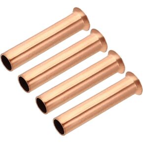 PATIKIL 1/4" (6.35mm) OD Copper Flare Tube Fitting, 2pcs Straight Copper Coupling Welding Joint Pipe Fitting for HVAC Refrigeration Plumbing (Length 60mm)