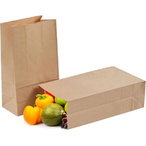 40 Pcs 5.9x3.5x11 Inches Paper Lunch Bags 6 Lb Brown Paper Bags Small Grocery Bags