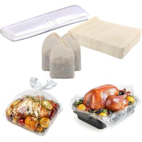 5 Count Turkey Bags For Oven With Stuffing Bags For Turkey 19" X 24" Oven Bags Turkey Brine Kit With Soup Socks For Chicken Soup, Also As Slow Cooker Liners Crockpot Liner (5)