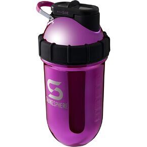 SHAKESPHERE Steel Protein Shaker Bottle - Insulated, BPA-Free, 24oz - Leak-Proof, Easy to Clean, No Blender Ball Needed - Keeps Drinks Hot & Cold - Ideal for Shakes & Smoothies (Rose Gold Black)