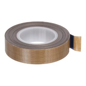 HARFINGTON Fabric PTFE Tape Roll, 0.6" x 33ft High Temperature PTFE Adhesive Tape 0.18mm Thickness for Vacuum Sealer Machine Hand Sealers, Brown