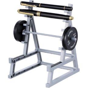 Squat Rack Pen Holder, Plastic Pen Holder, Fun Desk Accessories for Office, Squat Rack Organizer with Weights & Barbells for Office Gym Decorations for Fitness Weightlifting Lovers
