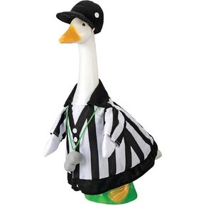 Fox Valley Traders GagglevilleTM 3-Piece Referee Goose Outfit - Fun Garden Decor | Classic Referee Shirt, Hat, and Whistle | Indoor/Outdoor Use | Celebrate Sports Seasons
