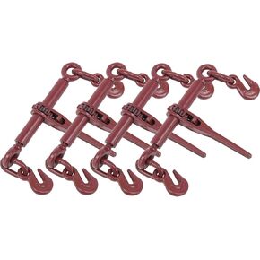Mytee Products (4 Pack) Ratchet Chain Binder 1/4" - 5/16" Chain Binders Tie Down Hauling