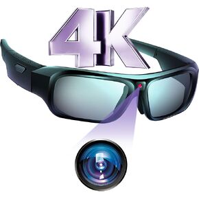 4K Camera Glasses, Upgrade Smart Sunglasses with Camera, Video Glasses with UV Protection for Outdoor Activities, Eye Glasses Camera for Travel