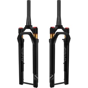 BUCKLOS GRVS 1 1/8 700C Gravel Road Bike Air Suspension Fork, 40mm Travel 28.6mm Threadless Tapered Tube, 100 * 12mm Thru Axle, Manual Lockout Disc Brake Bicycle Front Fork