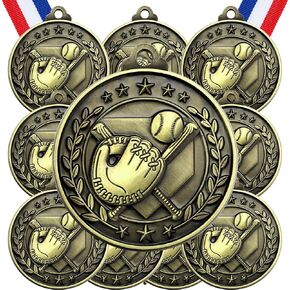 Misdary 12 Pack Medals with Neck Ribbons Team Participation Trophies for Kids Sports Awards Party Favors for Sports Competitions Celebration Gift