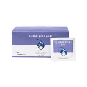 Cardinal Health MW-APM Individually Packaged 70% Isopropyl Alcohol Prep Pad - 6.5 x 3 cm - Non-Woven Pad - Topical Antiseptic - Prepare Skin for Injections - 2 Ply - Medium - 1 case of 4000 Each
