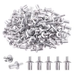130Pcs M5x7mm/9mm/10mm Aluminum Core Rivets with Round Head Assortment Kit, Hammer Drive Aluminum Rivets Knock Type Expansion Half Round Head Core Rivets for Mechanical Electronic Equipment