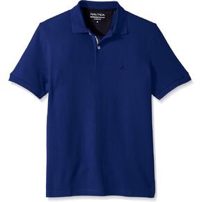 Nautica Men's Classic Short Sleeve Solid Performance Deck Polo Shirt