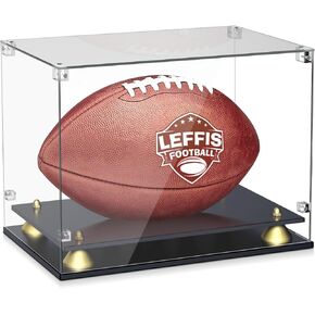 Leffis Basketball Display Case, Acrylic Basketball Case Display Case with Double Layer Base, Memorabilia Display Cases for Autographed Basketballs, Car Models, Dolls (Assembly Required)