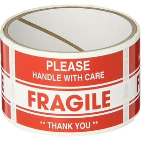 TapeCase Shipping Packing Labels "Please Handle With Care / Fragile / Thank You", Red/White (50 Per Pack) in Kuwait