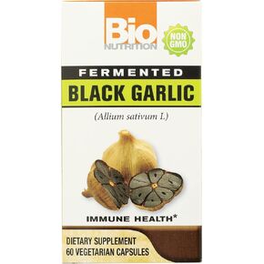Bio Nutrition Fermented Black Garlic - 60 Vegetarian Capsules Pack of 1