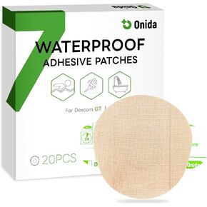 Onida Dexcom G7 Adhesive Patches 20PCS,Waterproof Over Patches for G7 Flexible CGM Tape,Pre-Cut Adhesive Medical Tape, Continuous Glucose Monitor Sensor Cover