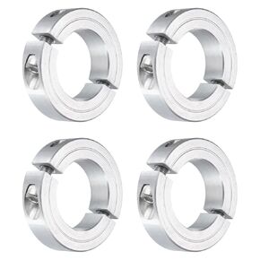 uxcell 4Pcs Double Split Clamp-On Shaft Collar for 1-3/8" Shaft, Two-Piece Clamping Collar 2-1/4" OD, 9/16" Thickness, Aluminum Alloy Set Screw Split Collar Clamp