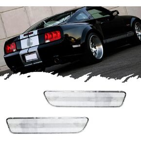Red Lens Red LED Rear Side Marker Light Kit Compatible with 2005 2006 2007 2008 2009 Ford Mustang, Replace OEM Back Sidemarker Lamps