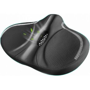 Haoqi Bike Seat Cushion for Men & Women Oversized Short Nose Bike Saddle Compatible with City, Electric, Stationary, Peloton, MTB, Racing Bikes, Wide Winged, Waterproof