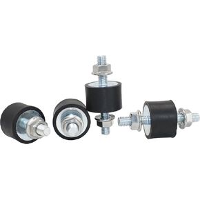 M8 Rubber Vibration Isolator Mounts Double Stud Shock Absorber Isolation Mounts Anti Vibration Silent-Blocks for Car Boat Bobbins Motors Compressors Pumps, 4pcs M8x23-30x20mm, 8pcs M8 LockNuts