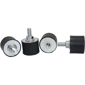 M8 Rubber Vibration Isolator Mounts Double Stud Shock Absorber Isolation Mounts Anti Vibration Silent-Blocks for Car Boat Bobbins Motors Compressors Pumps, 4pcs M8x23-30x20mm, 8pcs M8 LockNuts