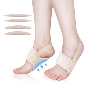 Arch Support Inserts for Women Men, Adjustable Foot Arch Support Braces, Flat Foot Corrector for Plantar Fasciitis Relief, 1Pair Black