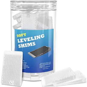 Furniture Levelers, 80 Piece Jar, Plastic Shims for Leveling, Black Rubber Wedge for Table Toilet Refrigerator Piano, Small Shims for Home Improvement and Work (80pcs- Black)