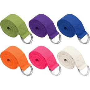 PATIKIL Yoga Strap for Stretching, Cotton Yoga Belt with Adjustable Metal D-Ring Buckle Stretch Bands for Fitness Pilates