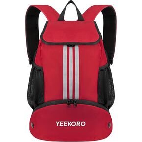 Soccer Backpack Multifunctional Sport Gym Bags Lightweight Soccer Bag with Dry-wet Separate & Shoe Compartment & Side Mesh Pockets for Football Basketball Volleyball