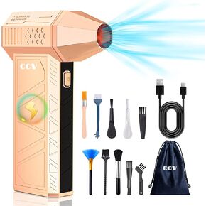 Compressed Air Duster - 150000RPM Electric Air Duster for Cleaning Keyboard&PC 3 Gears Adjustable Rechargeable Cordless Jet Dry Blower Air Blower for Car and Home (Black)