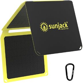 SunJack 25 Watt Foldable IP67 Waterproof ETFE Monocrystalline Solar Panel Charger with USB-C and USB-A for Cell Phones, Tablets and Portable for Backpacking, Camping, Hiking and More