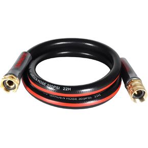 YAMATIC Garden Hose 75 ft with Swivel Fitting, Ultra Durable Water hose, 5/8 inch Regular Hose with Solid Brass Connector for All-weather Outdoor, Car wash, Lawn, Black