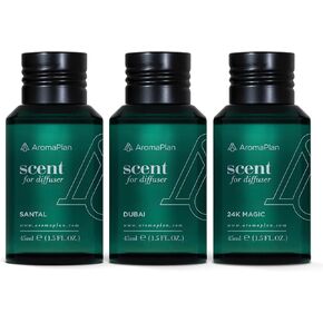 Aromaplan The Bestsellers Set, Dubai, Santal, 24k Magic- Top Picks Set Collection- Gift Set, USA Fragrance- Luxury Aroma & Hotel Collection Diffuser Oil- USA Made (3 Pack/ 1.5 fl.oz (45 ml)