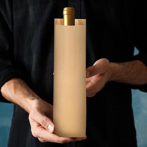 500 Count Kraft Wine Bags Bulk 4.25 x 2.5 x 16 Inches Brown Paper Bags Bread Liquor Bags Disposable Lunch Bags for Bottles Freshly Baked Goods in Saudi Arabia