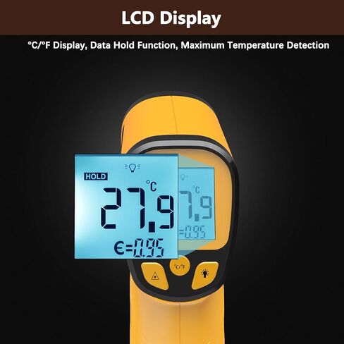 Infrared Thermometer Gun DT550-58°F ~1022°F, Digital Laser Thermometer Gun for Food,Pizza Oven,BBQ,Grill & Engine.Handheld Non Contact Ir Thermometer Gun (Not for Human) in Saudi Arabia
