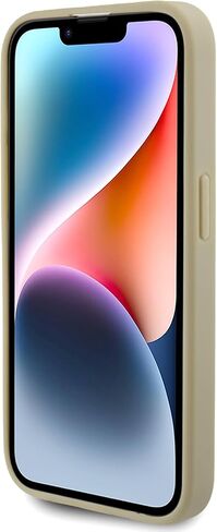CG MOBILE Guess - حافظة هاتف متوافقة مع iPhone 15 Pro PU CASE ثابتة لامعة مع شعار معدني كبير 4G - أسود in Kuwait