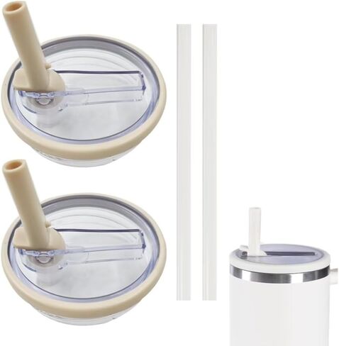 2 Pack 40 oz Tumbler Flip Straw Lid Replacement fit for Stanley Quencher, Spill Proof Splash Resistant Tumbler Lids,Reusable Leak Proof Tumbler Cover for Stanley Cup Accessories in Saudi Arabia