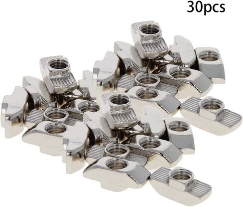 Yinpecly M8 Sliding T Slot Nuts Hammer Head Fastener Nut M8 نصف لفة مستديرة في T-Nut لسلسلة 40 × 40 صناعة البناء من الألومنيوم، حزمة من 30 in Kuwait