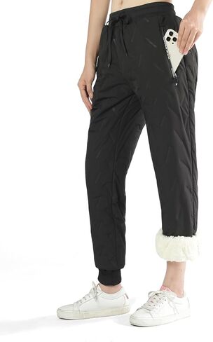 Women's Winter Warm Pants Fleece Ski Snow Pants Sherpa Lined Thermal in Saudi Arabia
