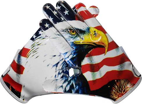Exotic Sports Youth Football Gloves with American Flag American Reciever Football Gloves for Adult Men Women and Boys with Super Sticky Silicone Grip Palms Ultimate Performance Booster in Saudi Arabia